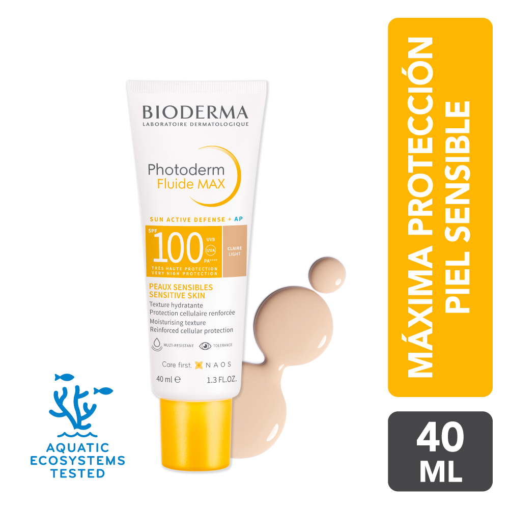 Bioderma Fotoprotector Máxima Protección SPF 100 Photoderm Fluide 40ml Tono Claro