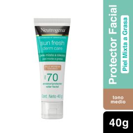 Protector Solar Facial Neutrogena Sun fresh Derm care Tono medio FPS 70 40g de para Facial - Compra online en DermotiendaShopping