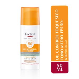 Eucerin Protector Solar facial Oil Control Color Toque Seco Tono Medio FPS 50+ 50ml